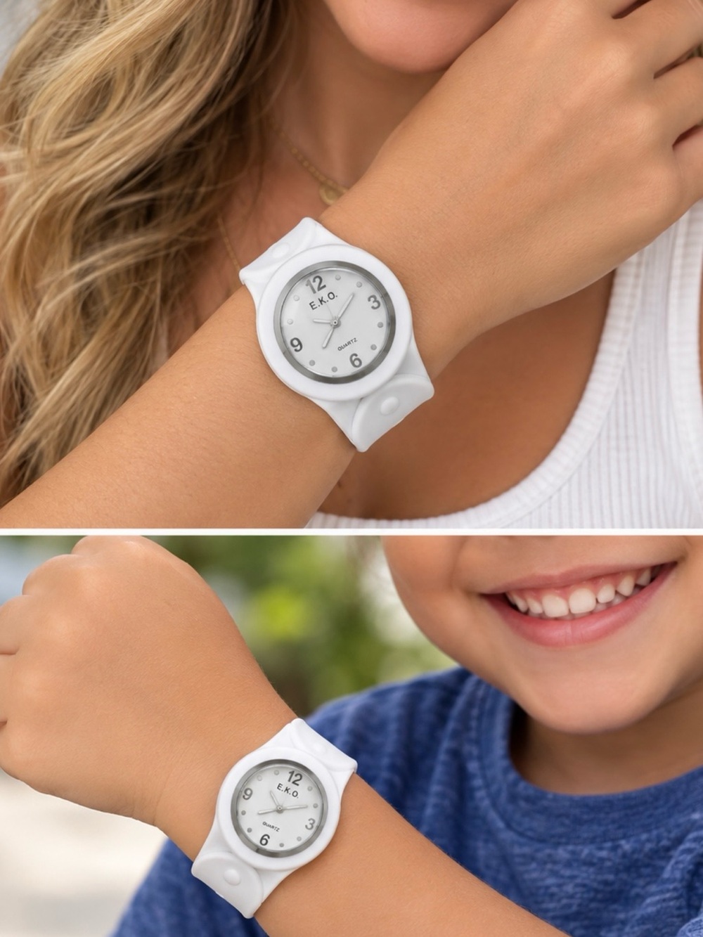 New White slap-on Silicone Kids & Adults Watch